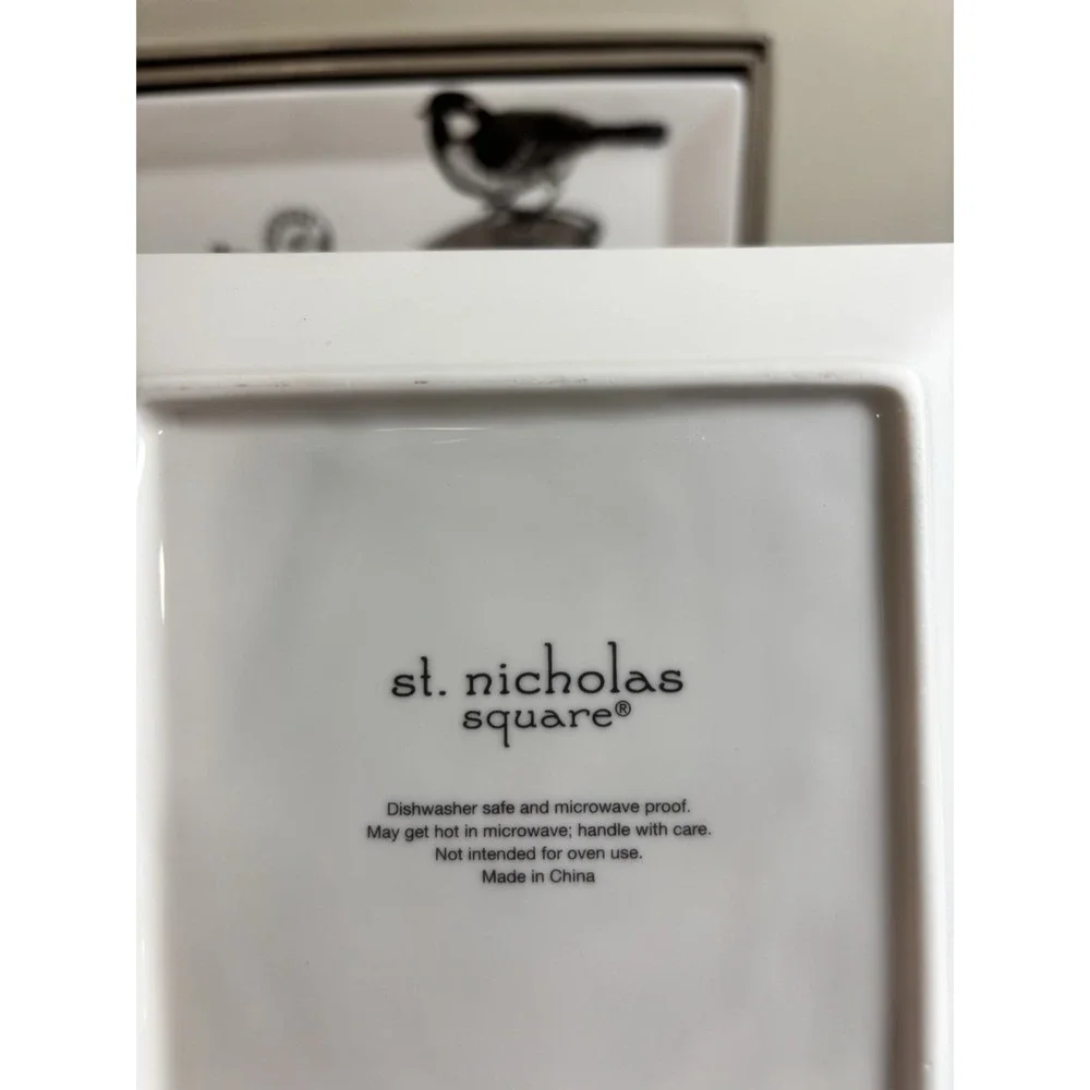 St. Nicholas Square JOY TO THE WORLD Snack Tray And 4 Snack Plates NIB